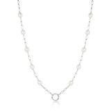 Ania Haie Silver Pearl Chain Charm Connector Necklace