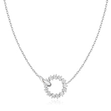 Load image into Gallery viewer, Silver Interlinked Circles Pave Necklace