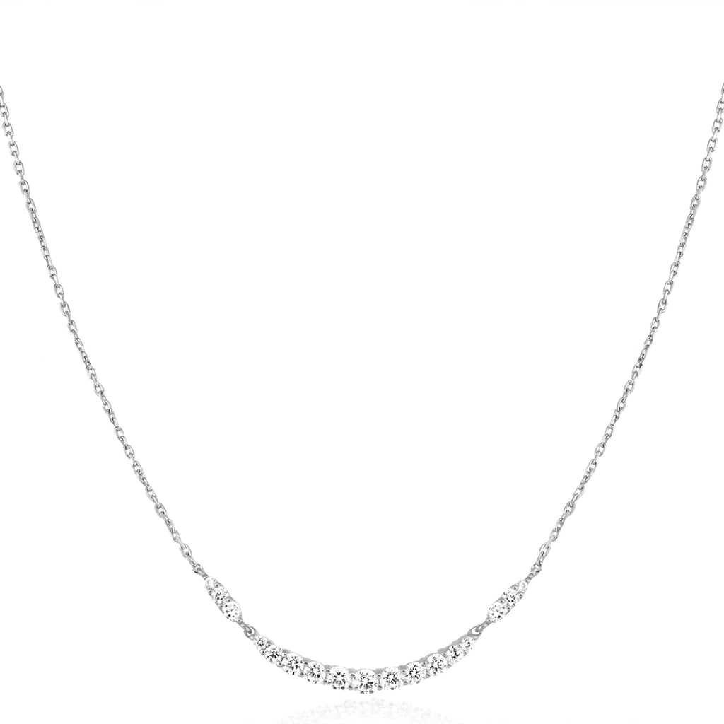 Silver Arc Pave Necklace