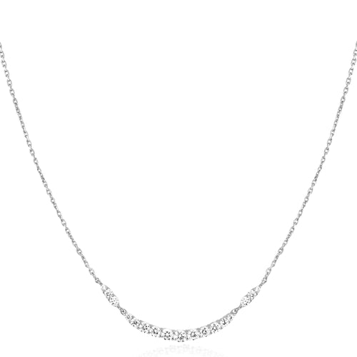 Silver Arc Pave Necklace