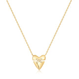 Ania Haie Gold Heart Kiss Pave Necklace