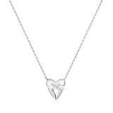 Ania Haie Silver Heart Kiss Pave Necklace