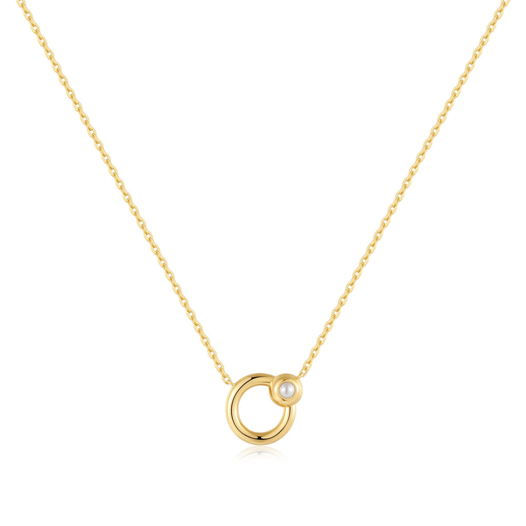 Ania Haie Gold Hoop Freshwater Pearl Necklace