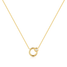 Load image into Gallery viewer, Ania Haie Gold Hoop Freshwater Pearl Necklace