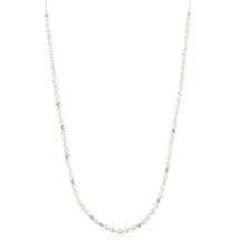 Load image into Gallery viewer, Ania Haie Silver Freshwater Pearl and White Cubic Zirconia Bezel Set Slider Necklace