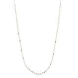 Ania Haie Silver Freshwater Pearl and White Cubic Zirconia Bezel Set Slider Necklace