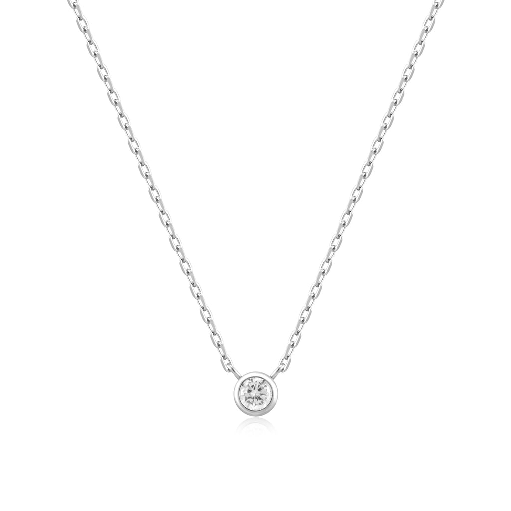 Ania Haie Silver Round Solitaire Cubic Zirconia Necklace