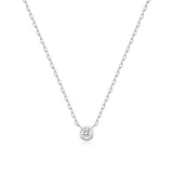 Silver Round Solitaire Cubic Zirconia Necklace