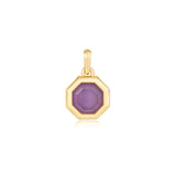 Ania Haie Gold Octagon Lilac Quartz Charm Pendant