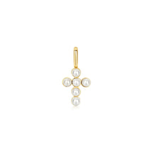 Load image into Gallery viewer, Ania Haie Gold Gold Shell Pearl Cross Charm