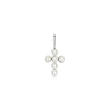 Load image into Gallery viewer, Ania Haie Silver Shell Pearl Cross Charm