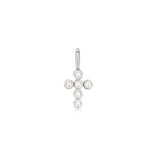 Ania Haie Silver Shell Pearl Cross Charm