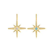 Load image into Gallery viewer, Ania Haie Gold Turquoise and Cubic Ziconia Star Charm