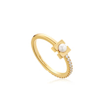 Load image into Gallery viewer, Ania Haie Gold Pearl Modernist Band Ring