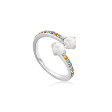 Load image into Gallery viewer, Ania Haie Silver Gem Pearl Adjustable Wrap Ring