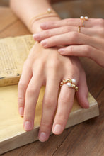 Load image into Gallery viewer, Ania Haie Gold Pearl Sparkle Adjustable Wrap Ring