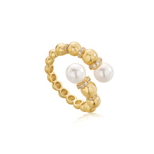 Load image into Gallery viewer, Ania Haie Gold Pearl Sparkle Adjustable Wrap Ring