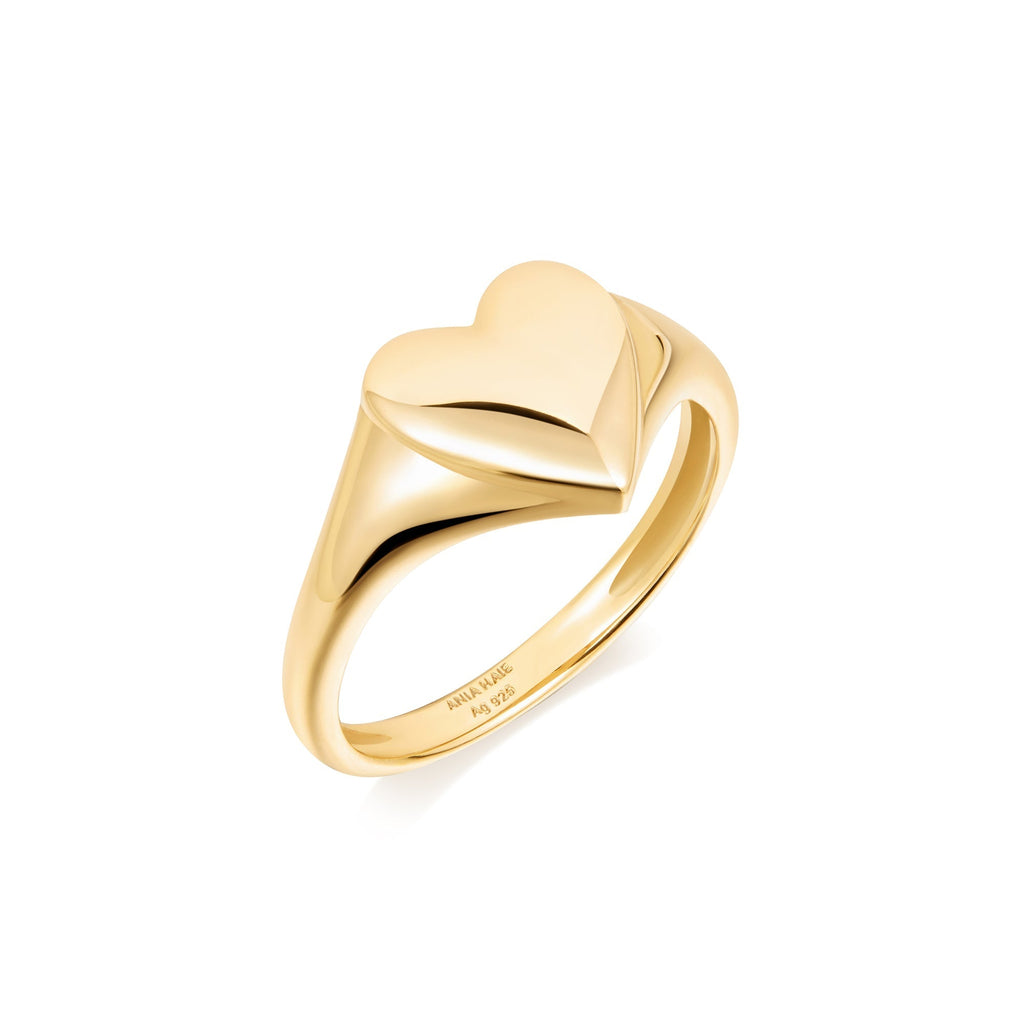 Ania Haie Gold Love Signet Ring