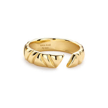 Load image into Gallery viewer, Ania Haie Gold Irregular Twill Adjustable Ring