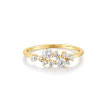 Load image into Gallery viewer, Ania Haie Gold Flower Cluster Pave Ring