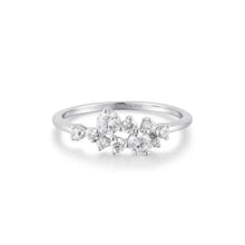 Load image into Gallery viewer, Ania Haie Silver Flower Cluster Pave Ring