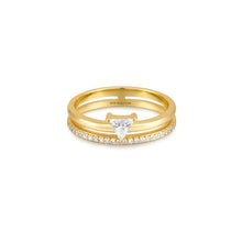 Load image into Gallery viewer, Ania Haie Gold Double White Triangle Stacker Ring