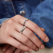 Load image into Gallery viewer, Ania Haie Silver Double White Triangle Stacker Ring