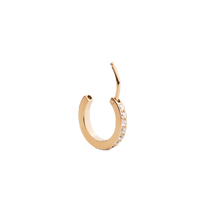 Load image into Gallery viewer, Crystal Hoop Earring Gold