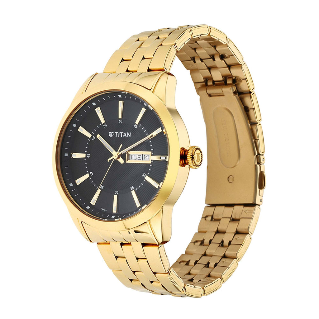 Titan Regalia Opulent Champagne Dial Analogue Stainless Steel Strap watch for Men