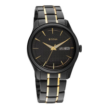 Load image into Gallery viewer, Titan Regalia Opulent Quartz Analogue with Day and Date Black Dial Two Toned Stainless Steel Strap Watch for Men