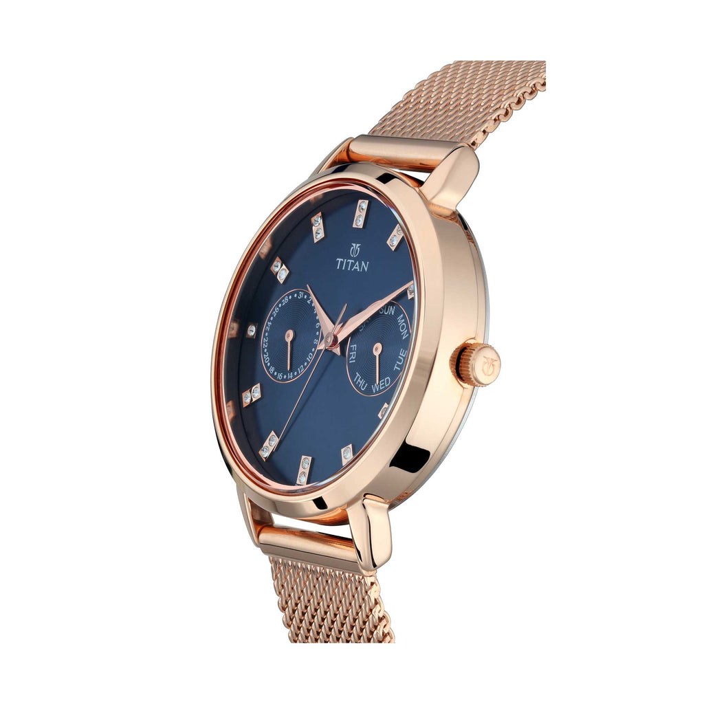 Titan Sparkle Blue Dial Analogue Multi Function Watch for Women