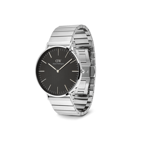 Classic Piano Link Onyx Silver Watch