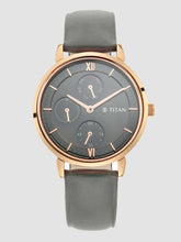 Load image into Gallery viewer, Titan Women&#39;s Regal: Roman Numeral Grey Dial &amp; Leather Strap Watch