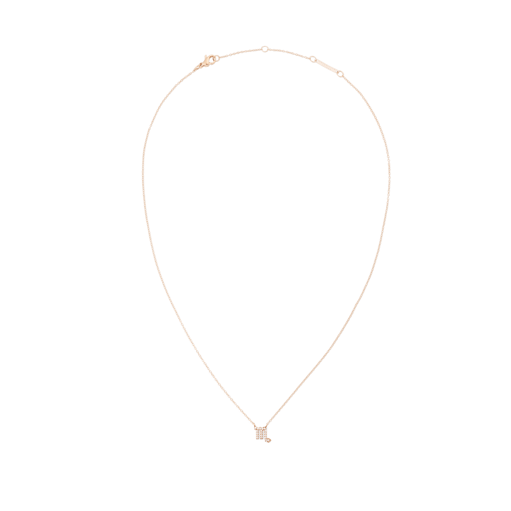 Zodiac Crystal Necklace Rose Gold