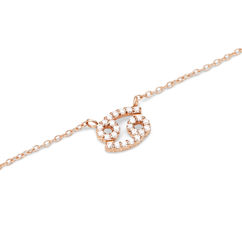 Zodiac Crystal Necklace Rose Gold