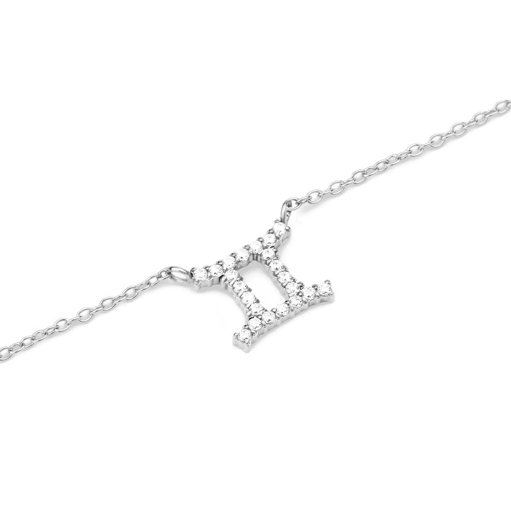 Zodiac Crystal Necklace Silver