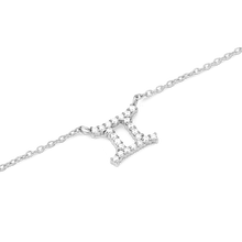 Load image into Gallery viewer, Zodiac Crystal Necklace Silver
