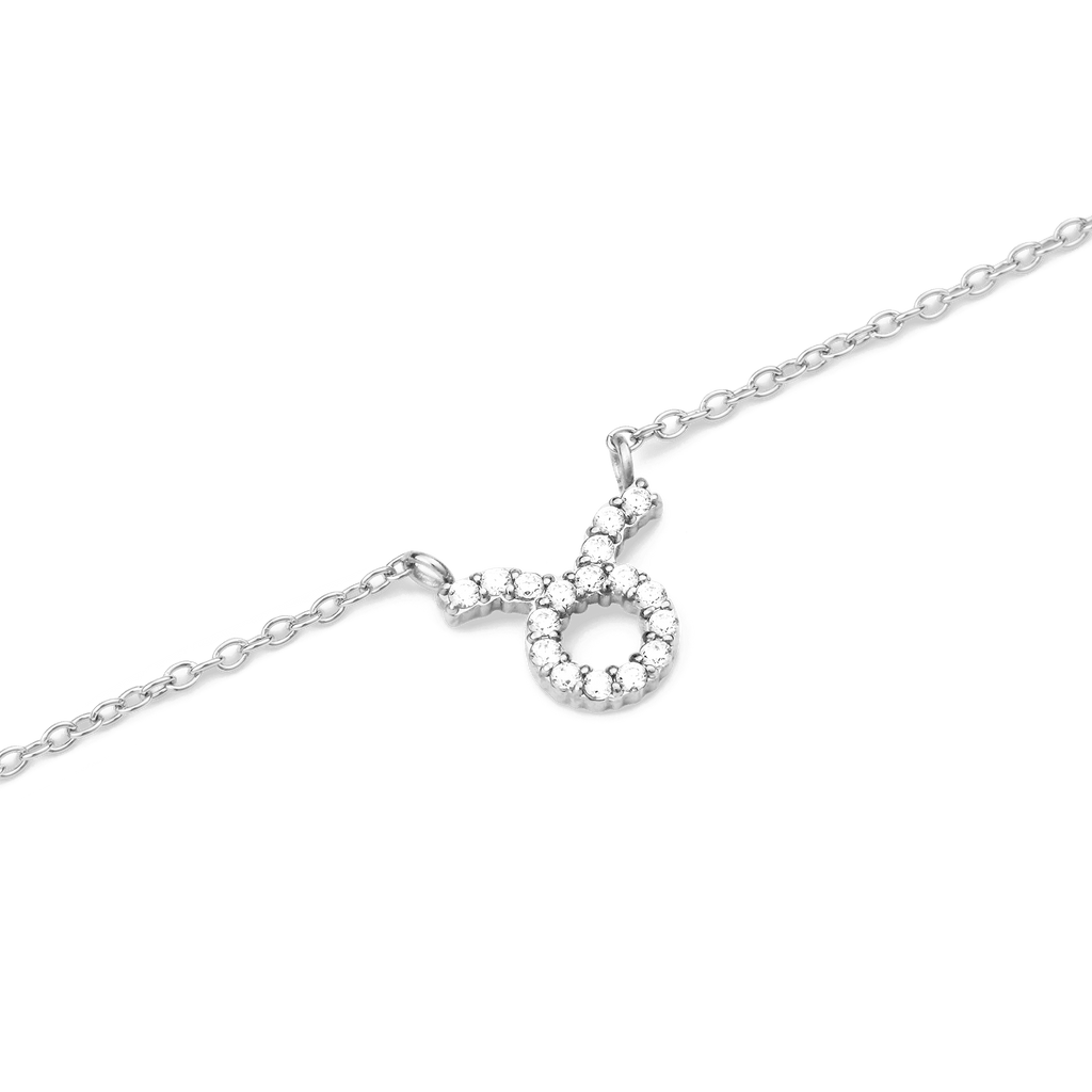 Zodiac Crystal Necklace Silver