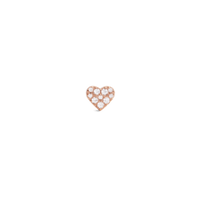 Load image into Gallery viewer, Crystal Heart Stud Rose Gold