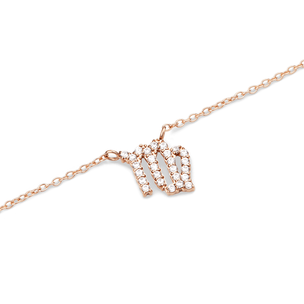 Zodiac Crystal Necklace Rose Gold