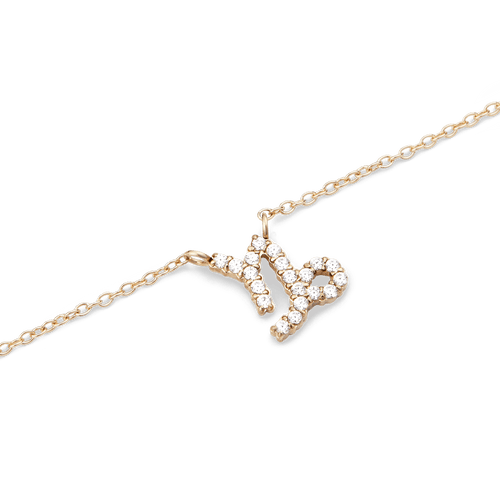 Zodiac Crystal Necklace Gold
