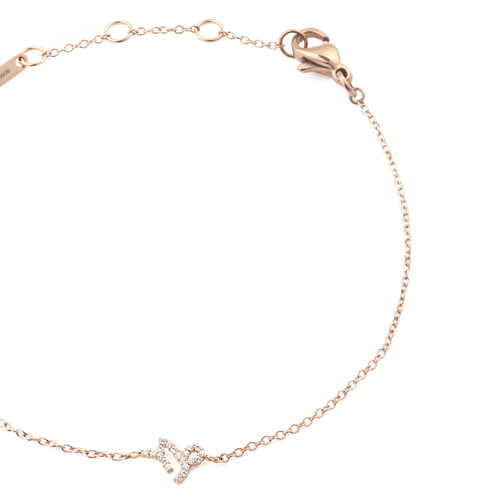 Crystal Zodiac Chain Bracelet Rose Gold