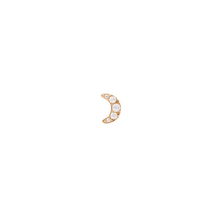 Load image into Gallery viewer, Crystal Moon Stud Gold