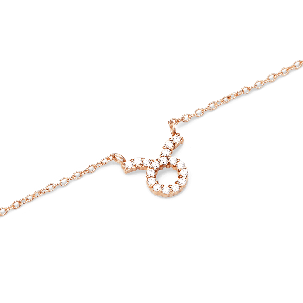 Zodiac Crystal Necklace Rose Gold