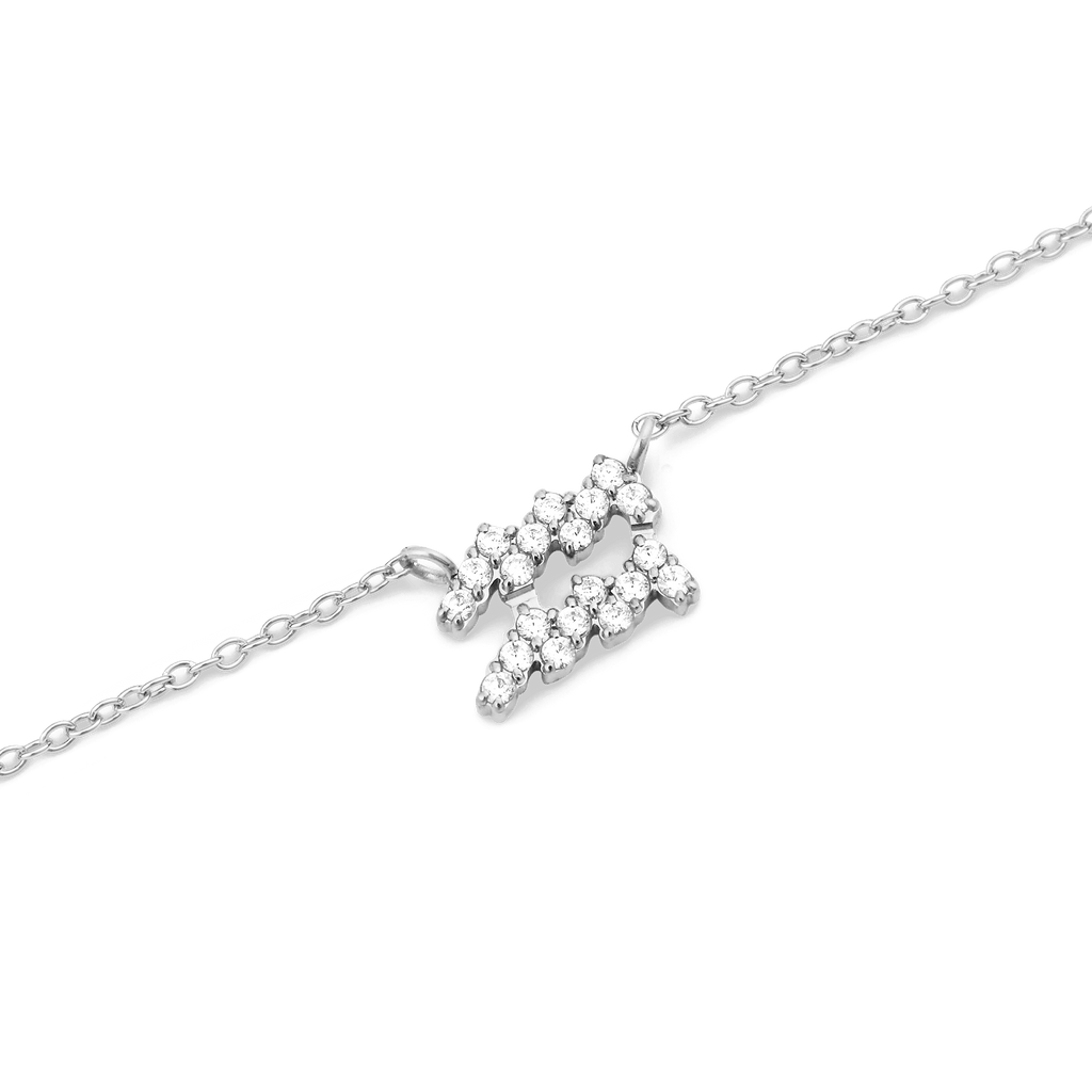 Zodiac Crystal Necklace Silver