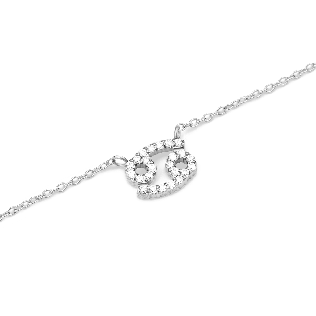 Zodiac Crystal Necklace Silver