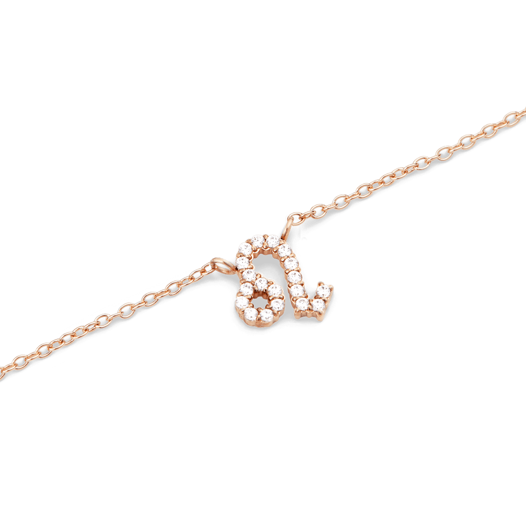 Zodiac Crystal Necklace Rose Gold