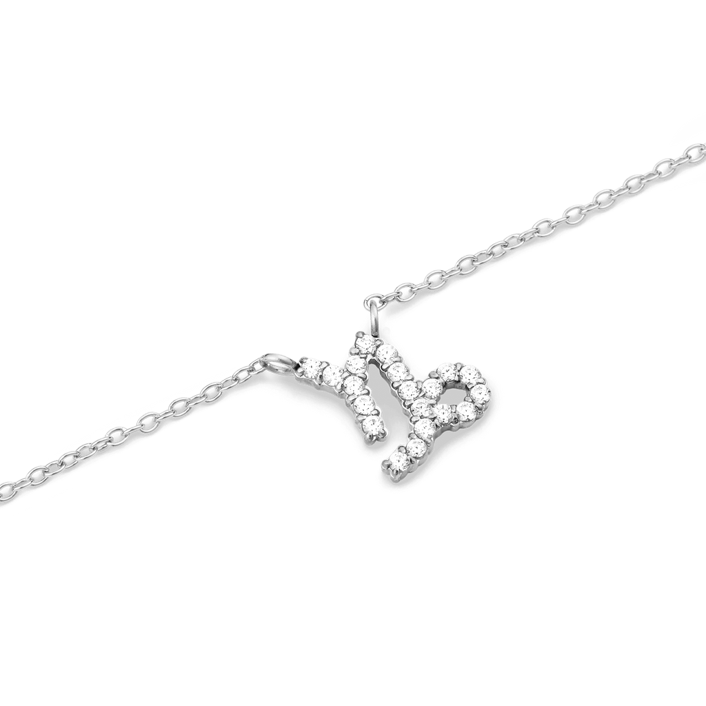 Zodiac Crystal Necklace Silver