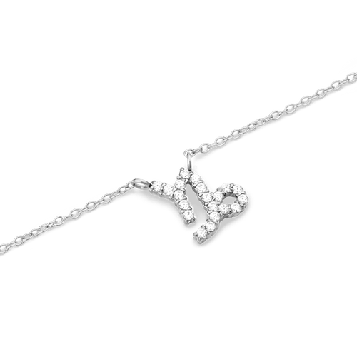 Zodiac Crystal Necklace Silver