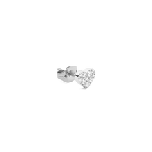 Load image into Gallery viewer, Crystal Heart Stud Silver